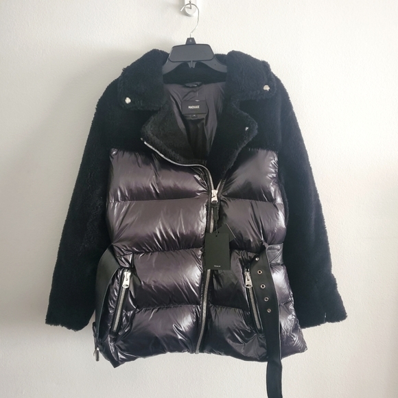 Mackage Rune Sherpa Moto Down Puffer Jacket L - Picture 6 of 9